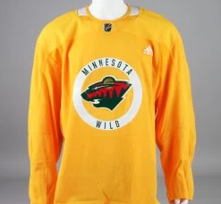 Practice Jersey - Minnesota Wild - Yellow Adidas Size 56