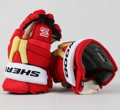 14" Sherwood 9950 Pro Gloves - Team Stock Calgary Flames