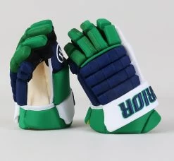 11" Warrior Alpha Green Gloves - Carolina Hurricanes -Professional Hockey Equipment Store 1900 24 0033 b 28869.1678975770.1280.1280