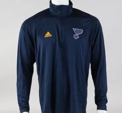 St. Louis Blues Medium Adidas 1/4 Zip Long Sleeve Shirt