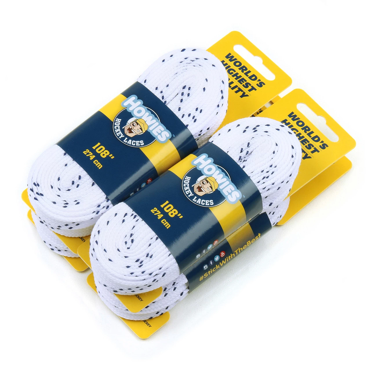 Howies White Cloth 84" Hockey Skate Laces - 4pk 1 Howies White Cloth 84" Hockey Skate Laces - 4pk